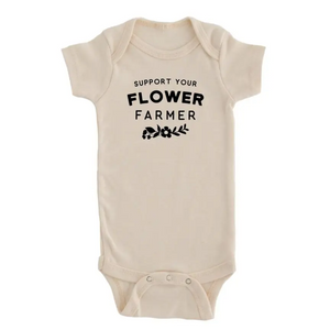 Support Your Flower Farmer Baby Bodysuit in Cream at Gracie Lou | A Boutique For Littles