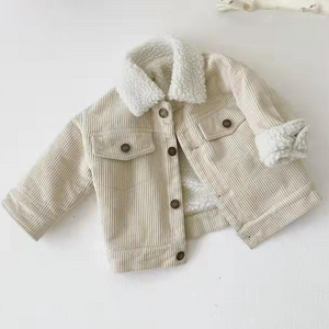 Corduroy jacket with sherpa lining for baby or toddler available at Gracie Lou | A Boutique For Littles
