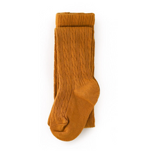 Load image into Gallery viewer, Cable knit tights in the color mustard available at Gracie Lou | A Boutique For Littles