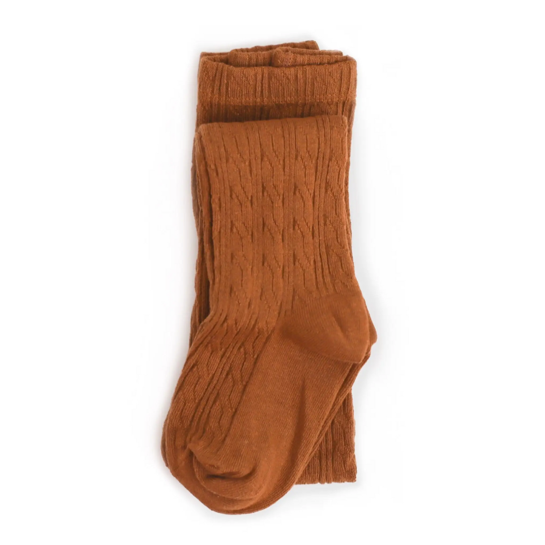 Cable knit tights in the color Sugar Almond available at Gracie Lou | A Boutique For Littles