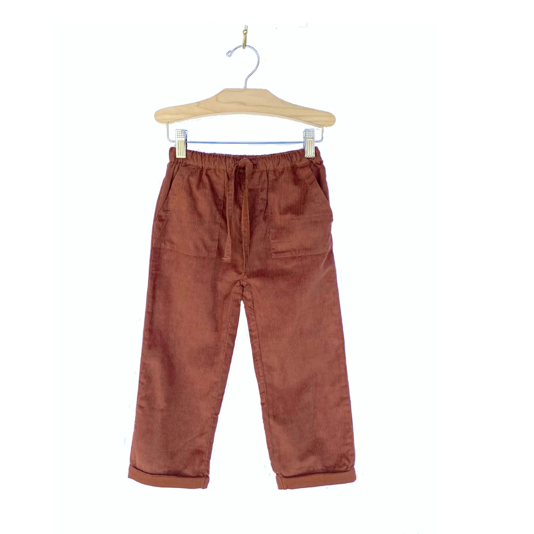 Corduroy pants in the color rust, for toddler boy available at Gracie Lou | A Boutique For Littles