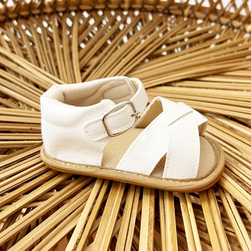 Cross Strap Sandal - Soft Sole - White