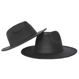 Flat Brim Hat - Black - Adult Size