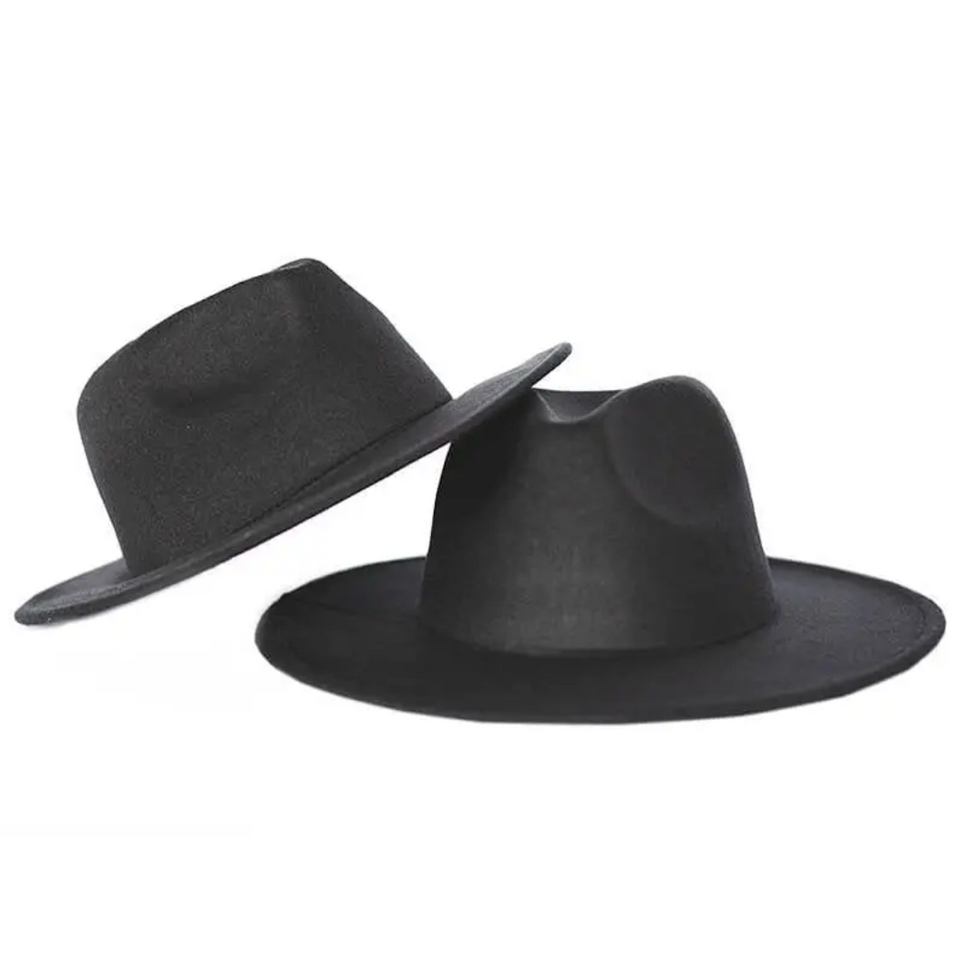 Flat Brim Hat - Black - Child Size