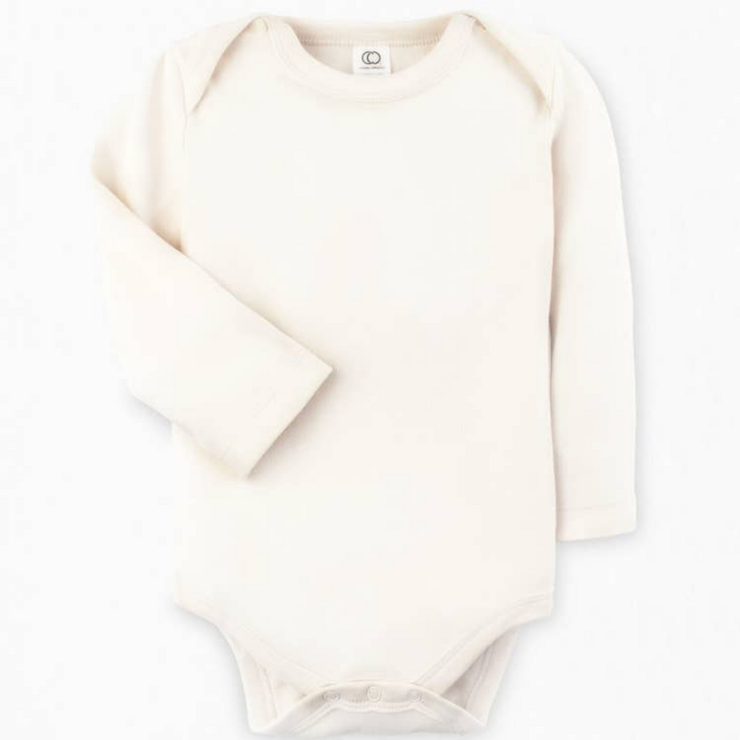 Long Sleeve Baby Bodysuit in the color Natural at Gracie Lou | A Boutique For Littles