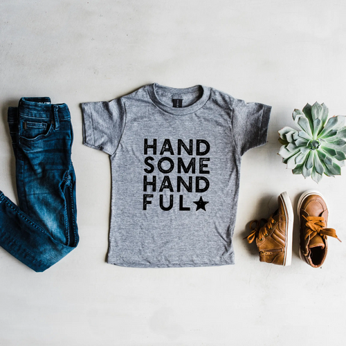 Handsome Handful - Short Sleeve Tee - Gray