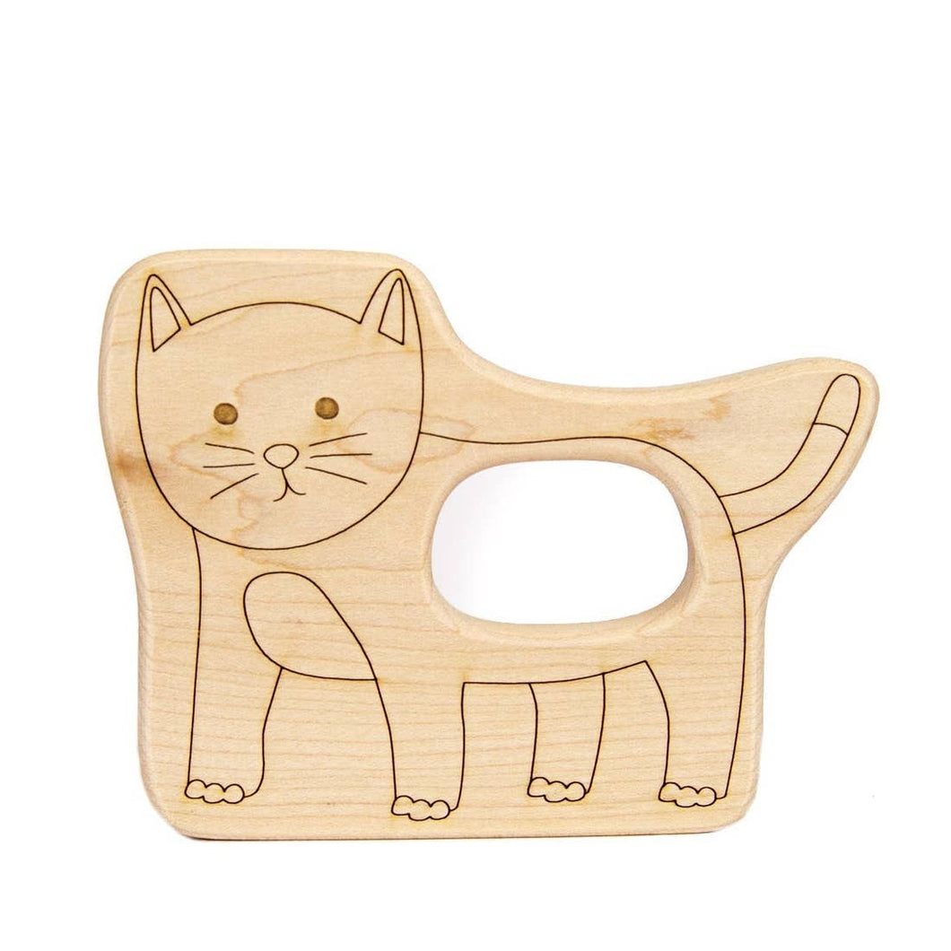 Kitty Cat Wood Toy Teether