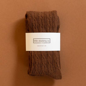 Chocolate Brown Cable Knit Tights at Gracie Lou | A Boutique For Littles