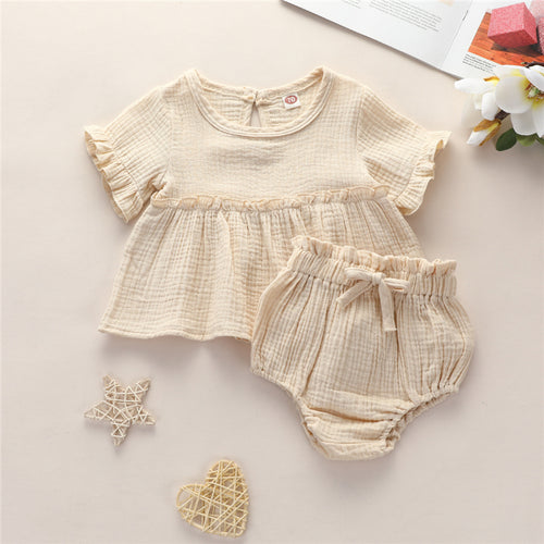 Ruffle Top and Bloomer Set - Apricot