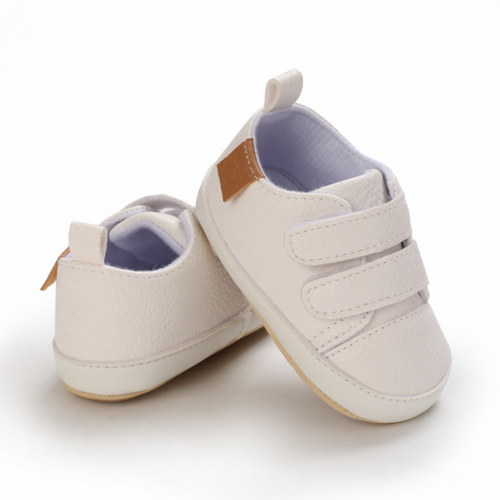 Velcro Strap - Soft Sole - White