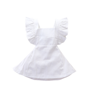 Sleeveless Ruffle - Dress - White